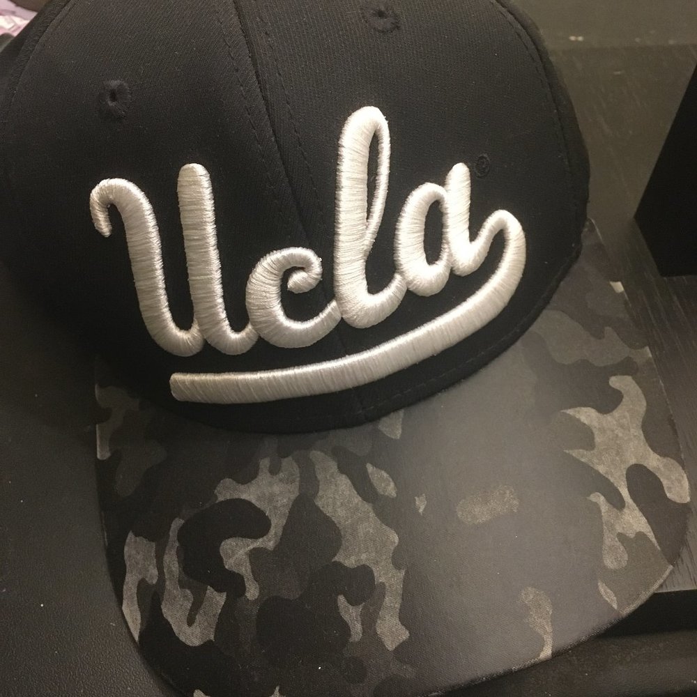 Adidas UCLA logo Black Camo brim hat